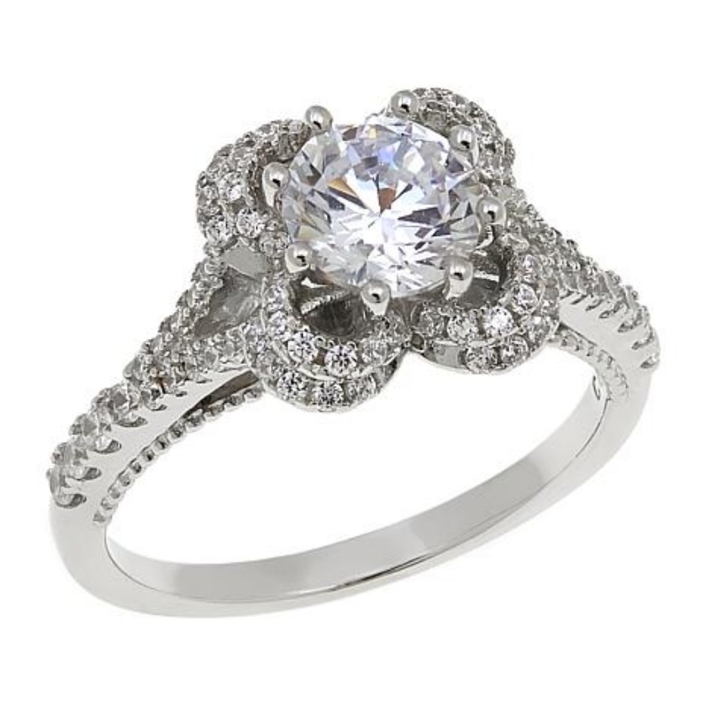 ABSOLUTE CZ STERLING SILVER RING